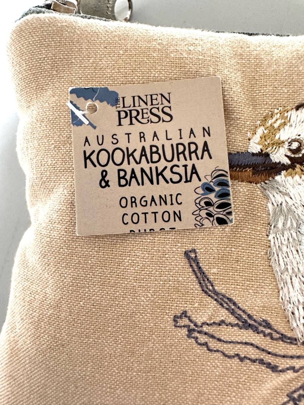 THE LINEN PRESS Kookaburra Makeup Bag Cottagecore Nature | Organic Cotton - Picture 5 of 7
